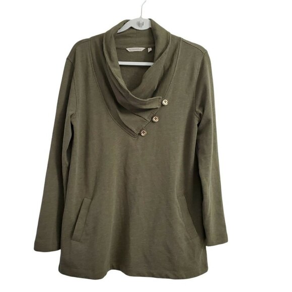 Soft Surroundings Sweater Small Olive Green Westminster‎ Tunic Pockets - Picture 1 of 11